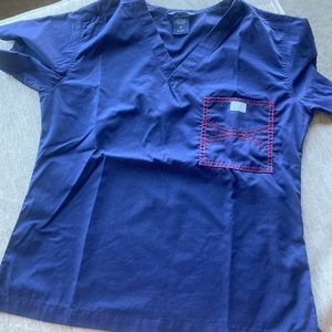 Limited Edition Navy Blue Sky Scrub Top